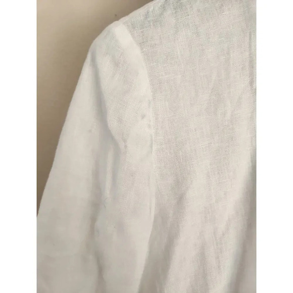 NWD L'AGENCE BELLA linen belted SHIRT DRESS Size S White #1K409 - Picture 5 of 11